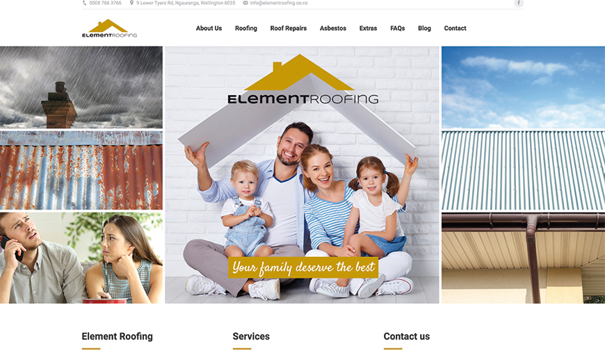 Element roofing website